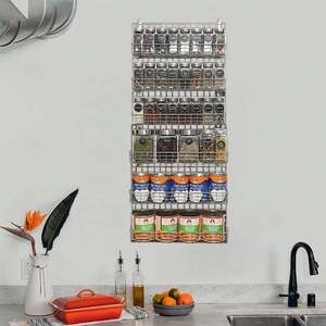 Organizador de Almacenamiento Metálico para Puerta de Despensa, Cesta Metálica Ajustable para Montar en la Pared, Estante para Especias de Cocina - Product Image 6
