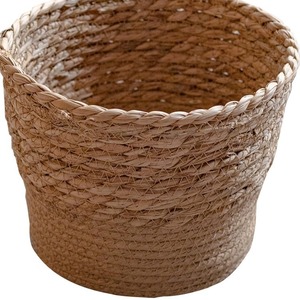 Handmade Straw Woven <b>Baskets</b> Round <b>Small</b> Food Container Storage <b>Basket</b> Desktop Decorative Pen Holder Gift Item - Product Image 3