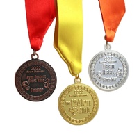 Médailles de sport en métal plaqué or poli sur mesure, finition émaillée frappée à l'outil, personnalisables pour les coureurs étoiles et le bowling