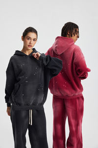 Conjunto de Sudadera con Capucha de Forro Polar de 360 g/m², Personalizado, Extra Grande, Lavado al Ácido, Estilo Vintage, Unisex, Informal, para Todos los Géneros - Product Image 3