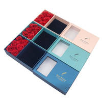 AM-SPB40 Ammy 6 Roses en Savon Boîte Cadeau Fleurs Décoratives Boîte à Bijoux Rose pour Mariage Saint-Valentin