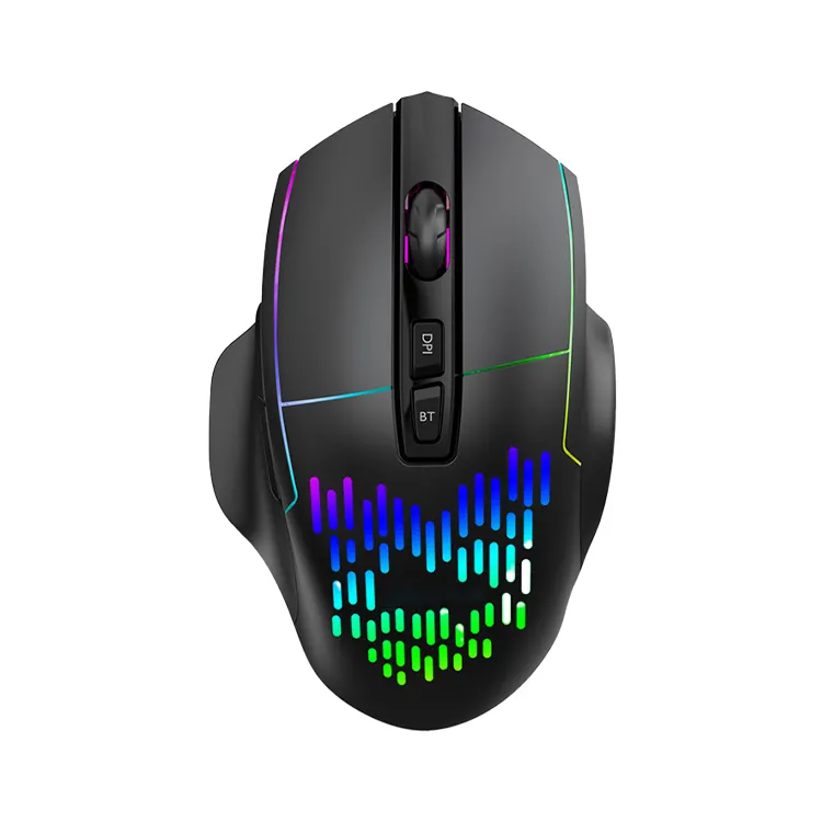Gamer Mice 5.2 BT 1600DPI Optical Computer RGB 2.4Ghz Gaming Mouse Touch Stripe 7 Buttons Rechargeable wireless gaming mouse
