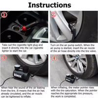 Mini pompe portative électrique de compresseur d'air de 12v pour la pompe de gonfleur de pneu de voiture Compresseur d'air de voiture pour le pneu de moto de voiture