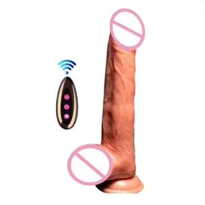 Draadloze Afstandsbediening Clitoris Enorme Gratis Power Opblaasbare Extra Lange Grote Hoofd Giant Telescopische Vibrerende Dildo