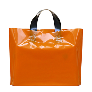 Manufacturer Direct Wholesale Promotional Logo Printed Packaging Shopping 2023 PE Plastic Tote Bag Custom with Soft Loop Handle