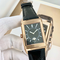 Montre automatique pour homme de style designer, nouvelle montre à cadran inversé, bracelet en cuir, double fuseau horaire, réglable, qualité supérieure 5A