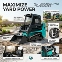 Chargeuse-pelleteuse compacte avec commandes pilotées et cabine ROPS pour la construction urbaine, les travaux municipaux et agricoles