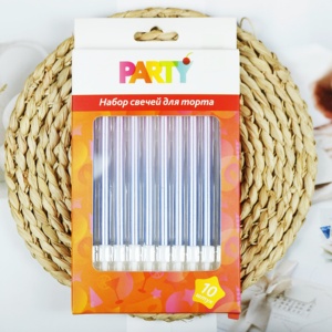 Nến sinh nhật mỏng Gradient 6 chiếc màu vàng bạc vàng hồng dùng trang trí bánh sinh nhật, bán buôn - Product Image 4
