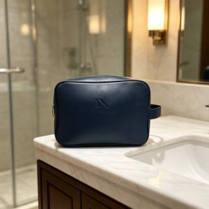 Custom Logo PU Leather Makeup <b>Bag</b> With Handle Waterproof Large Travel <b>Toiletry</b> <b>Bag</b> Portable Cosmetic <b>Bags</b> For <b>Men</b> & Women - Product Image 1