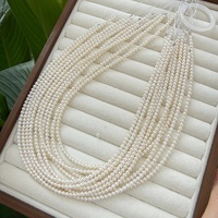 Perles d'eau douce de qualité supérieure AAA, forme ronde parfaite, 3-4 mm, perles en vrac, haute brillance, cultivées pour la fabrication de bijoux