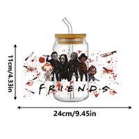 Autocollants de personnage de film d'horreur d'Halloween UV pour décalcomanies de tasse de transfert DTF