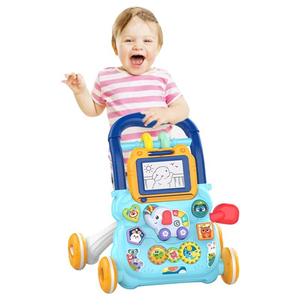 Trotteur multifonctionnel pour bébé, poussette d'éveil, trotteur évolutif avec planche d'activités éducatives précoce et musique - Product Image 1