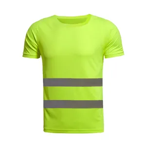 Camiseta de segurança personalizada, camiseta refletiva de secagem rápida para roupas de segurança