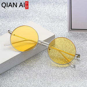 Gafas de Sol Redondas con Degradado para Hombre Qianai, Montura Plateada, Lentes de Mercurio con Protección UV400 Tipo 3, Lentes AC - Product Image 3