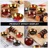 4 pièces en acier inoxydable Condiment tasses de service plante apéritif assiettes sauce soja bol soucoupe plat trempage Sauce tasse