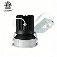 Plafonnier LED encastré ETL IP65 à encastrage profond de 2 pouces, dimmable TUYA, COB sans boîtier, 5CCT avec kit de driver d'urgence