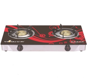 Fournisseur d'usine Prix bas Table en verre trempé <span class=keywords><strong>de</strong></span> 7 mm Cuisinière à <span class=keywords><strong>gaz</strong></span> avec capuchon en laiton - Product Image 3