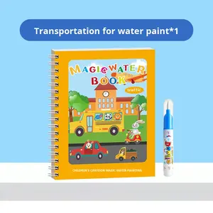 Grensoverschrijdende Engelse Versie Kinderen Waterschilderij Tekentafel Helder <span class=keywords><strong>Water</strong></span> Graffiti Sticker Album Baby Speelgoed Papier Verandert - Product Image 6