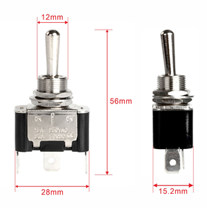 Kn3a 3Way 3 vị trí đơn cực đôi ném chuyển đổi chuyển đổi ON-OFF-on chốt tự khóa 3 hàn thiết bị đầu cuối 15A 220VAC;20A 12VDC - Product Image 2