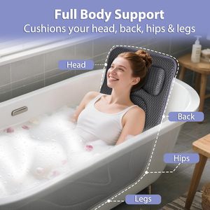 หมอนรองอาบน้ำแบบเต็มตัว พรีเมียม นุ่ม แห้งเร็ว สำหรับอ่างอาบน้ำ พร้อมรองรับหลังและศีรษะ คอ - Product Image 5