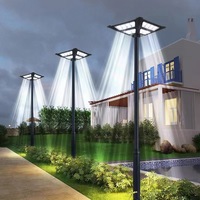 UFO-Réverbère solaire LED, capteur bicolore intégré carré, jardin, cour, lumière IP65, soucoupe volante pour maison, communauté, ABS