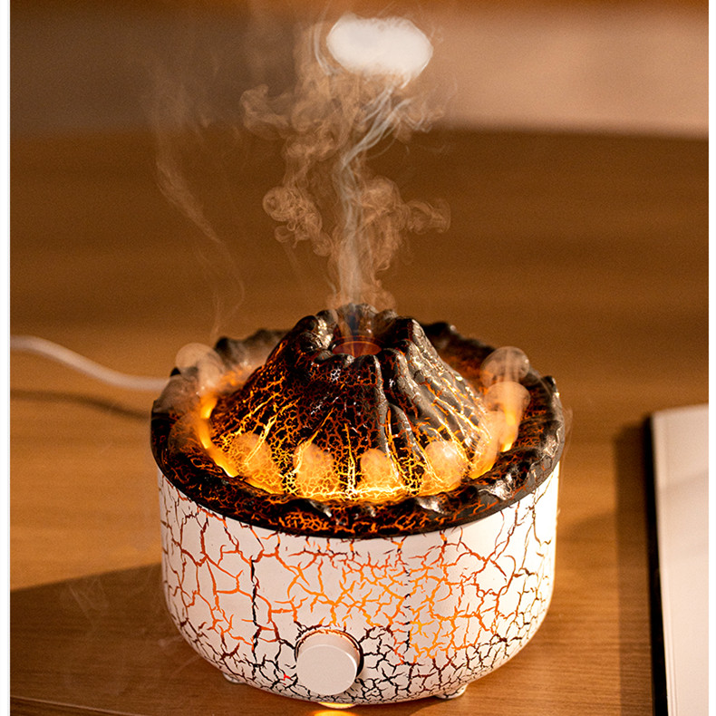 Cracked Lava Volcano Flame Ultrasonic Humidifier & Aroma Diffuser