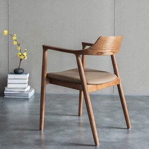 <span class=keywords><strong>Chaise</strong></span> de salle à manger <span class=keywords><strong>en</strong></span> bois massif au <span class=keywords><strong>design</strong></span> moderne, revêtement <span class=keywords><strong>en</strong></span> cuir, durable, style Hiroshima japonais, pour café, <span class=keywords><strong>en</strong></span> <span class=keywords><strong>noyer</strong></span> et frêne - Product Image 1