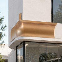 Panneau en aluminium sur mesure moderne avec revêtement PVDF, formes spéciales, arc de rayon personnalisé et façonnage monobloc plat pour revêtement mural rideau