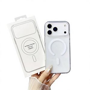 Étui de protection magnétique transparent pour iPhone 16 Pro avec dos en acrylique, cadre souple en TPU et emballage inclus - Product Image 1