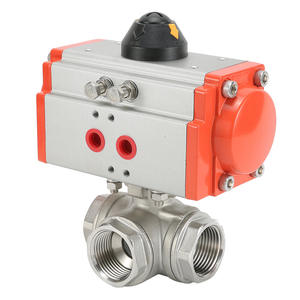 Vanne à bille pneumatique Q615F-16P à trois voies, acier inoxydable 304, filetage interne, type T, conception haute température pour les urgences - Product Image 3