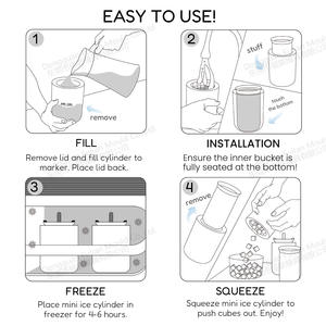 Moule à glace en silicone 2-en-1 écologique sans BPA, nouvelle version améliorée, avec couvercle, pour une fabrication rapide de glace, outils portables et pratiques pour la crème glacée - Product Image 2