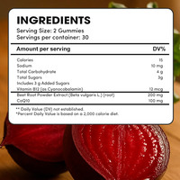 Gummies à l'extrait de betterave, vitamine B12 et CoQ10, marque privée Healthife