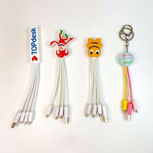 Tùy chỉnh siêu búp bê phim hoạt hình thiết kế mới 3-in-1 <span class=keywords><strong>PVC</strong></span> nhanh chóng sạc cáp dữ liệu Type-C <span class=keywords><strong>USB</strong></span> 2.0 kết nối dây dẫn đồng cho iOS - Product Image 1