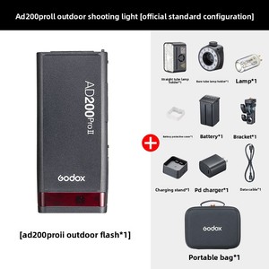 <span class=keywords><strong>Flash</strong></span> Externo Godox AD200pro de 200W TTL con Sincronización de Alta Velocidad, Batería de Litio de Doble Cabezal, Luz de Fotografía Portátil de Bolsillo para Cámaras - Product Image 6
