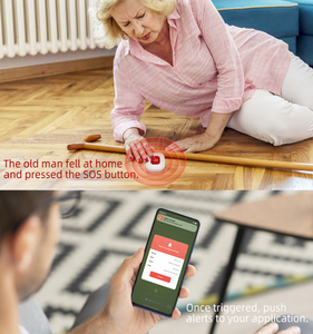 Alarma personal portátil Tuya WiFi, botón de emergencia SOS inteligente con control remoto por aplicación para la seguridad en el hogar de personas mayores - Product Image 3