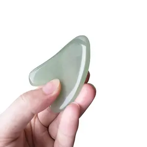 Custom Natural Jade Guasha Face Massage Tools Wholesale Green Aventurine Gua Sha Stone