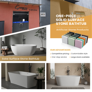 Bañera de piedra artificial con textura de pizarra de diseño moderno para apartamento, bañera de superficie sólida pura Gris <span class=keywords><strong>Cemento</strong></span> de grano de Hotel - Product Image 4