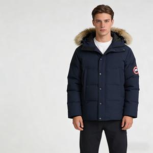 מעיל פארקה עם קפוצ'ון פרווה לבן זאב, יוניסקס |   מעיל חורף עמיד למים ורוח |   בידוד תרמי נושם, ממולא, שירות OEM ארוך טווח - Product Image 2