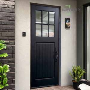 أبواب أمامية من خشب الماهوجني والصنوبر المصمت بشهادة الجودة مع باب خارجي معلق مسبقًا لغرف المنازل - Product Image 2