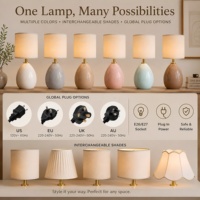 Steckbare Keramik-Tischlampe mit Stoffschirm, Nachttischlampe für Schlafzimmer, Wohnzimmer, Heimdekoration, Einzelhandel