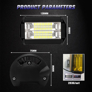 Accessoires de voiture lumières led pour voitures 72w ampoules de travail led blanc/<span class=keywords><strong>jaune</strong></span> lumineux led antibrouillard pour moto led feux tout-terrain - Product Image 5