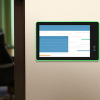 Tablette Android 10 pouces avec lecteur RFID et lecteur NFC frontal, et barre lumineuse LED environnante pour la réservation de chambres