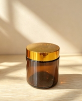 Pots cosmétiques vides en verre ambré avec couvercles à vis noirs 5ml 10ml 15ml 30ml 50ml 60ml 100ml 120ml pour crèmes visage et yeux