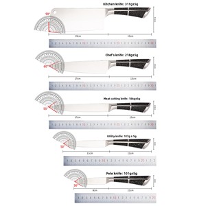 Juego de Cuchillos de Cocina de Acero Inoxidable Listo para Enviar, Mango de <span class=keywords><strong>Herradura</strong></span>, Seis Piezas, Afilado a Mano, Personalizado - Product Image 4