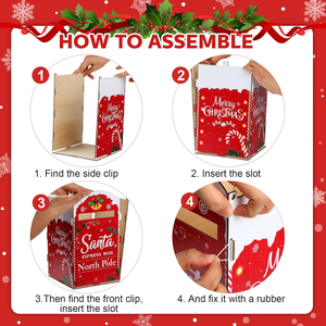 Lettres au père noël boîte aux lettres boîte aux lettres courrier boîte aux lettres noël décoration extérieure enfants cadeau liste de souhaits <span class=keywords><strong>rouge</strong></span> pôle nord livraison boîte aux lettres - Product Image 3