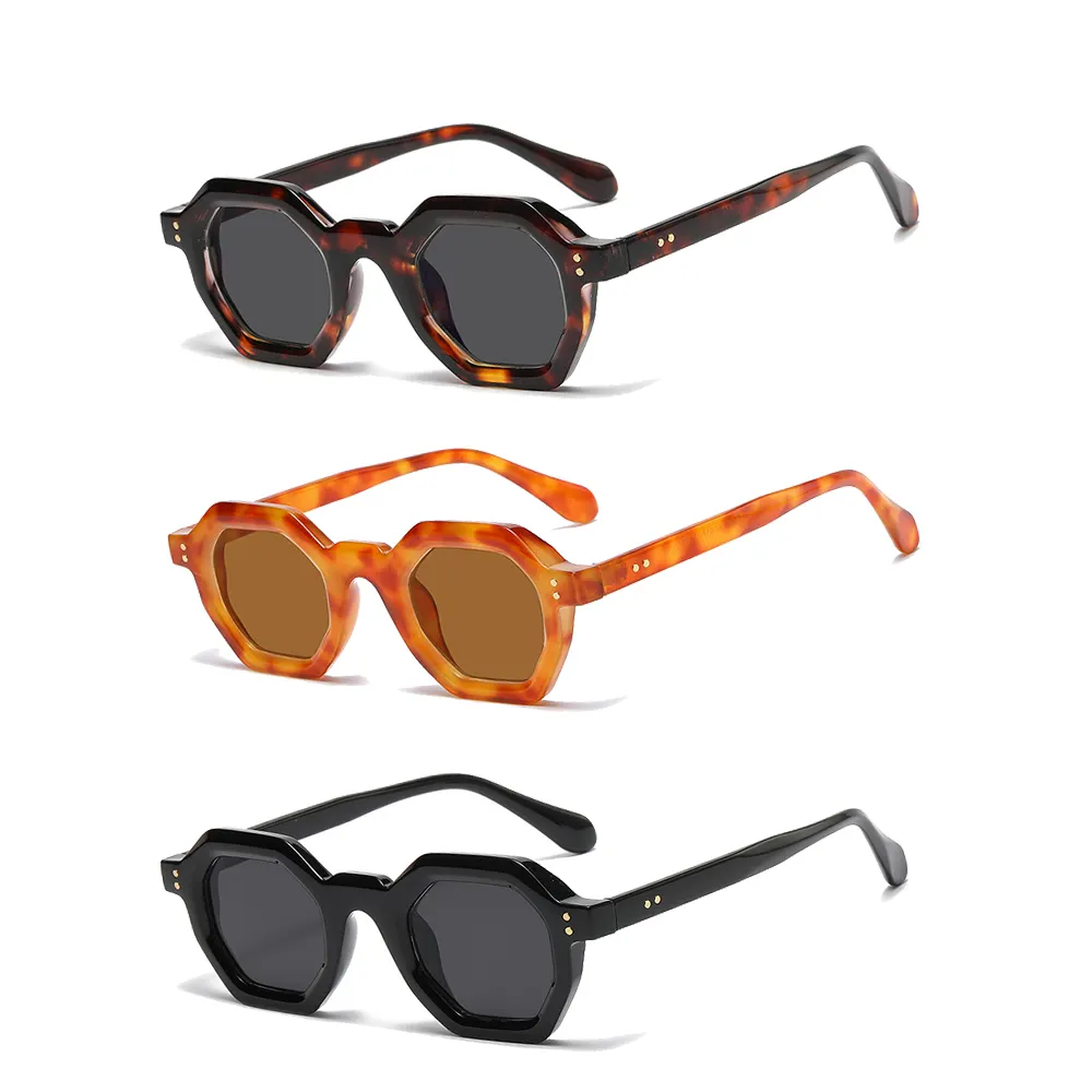 Lunettes carrées femmes mode nuances UV400 tendance Unique rétro lunettes de soleil rétro marque Design noir épais polygone hommes lunettes