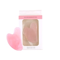 2026 Vente en gros d'usine Outils de massage facial Gua Sha en pierre de jade rose transparente Planche Gua Sha