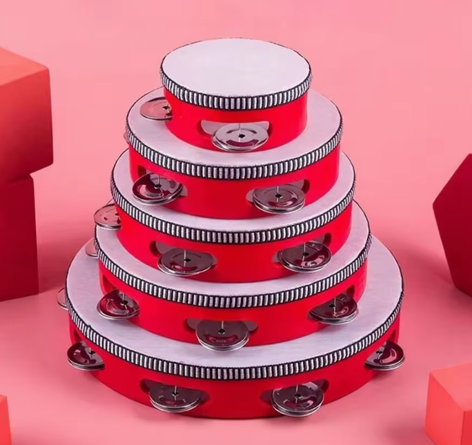 Red 10-inch tambourine