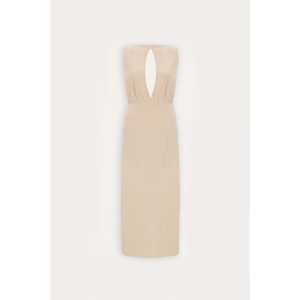 Robe Himari beige pour femme, décontractée, modeste et tendance, design sans bretelles, pour les fêtes et les événements, taille XS avec logo personnalisé - Product Image 2