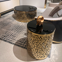 Table console traditionnelle sculptée à la main avec plateau en verre design, base en acier inoxydable, sur mesure, de luxe, robuste, pour salon, hôtel